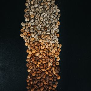 Превью обои кофейные зерна, зерна, кофе, градиент, коричневый