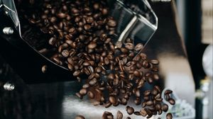 Превью обои кофейные зерна, зерна, кофе, коричневый, кофемашина