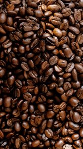 Превью обои кофейные зерна, зерна, кофе, текстура, коричневый