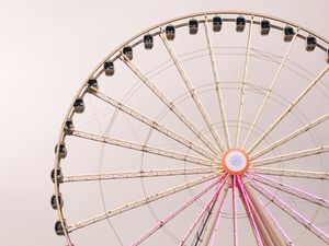 Превью обои колесо обозрения, аттракцион, конструкция, розовый, эстетика
