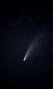 Превью обои комета, метеорит, звездное небо, небо, свечение