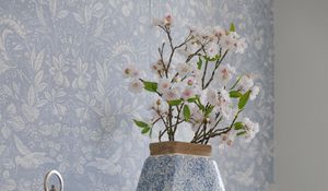 Превью обои комната, цветы, ваза, интерьер, мебель