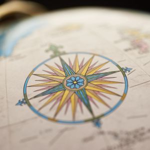 Превью обои компас, путешествие, карта мира