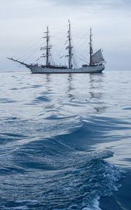 Превью обои корабль, море, волны, вода