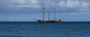 Превью обои корабль, парусник, море, волны, океан