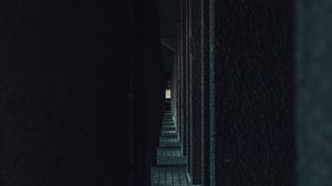 Превью обои коридор, колонны, темный