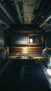 Превью обои коридор, помещение, модульная среда, sci-fi, космический