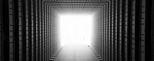Превью обои коридор, симметрия, геометрия, архитектура, свет, перспектива