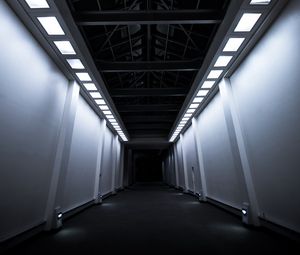Превью обои коридор, тоннель, подсветка, свет, здание
