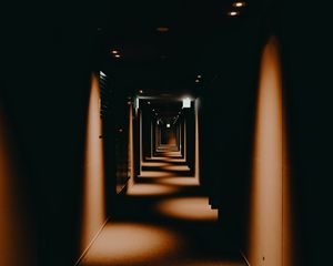 Превью обои коридор, тоннель, свет, освещение, темный