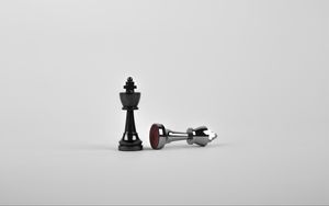 Превью обои король, шахматы, шахматные фигуры, минимализм