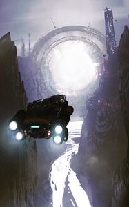 Превью обои космический корабль, портал, фантастика, арт