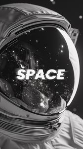 Превью обои космонавт, звезды, шлем, слово, space