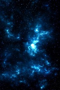 Превью обои космос, галактика, блеск, звезды, синий, темный
