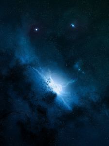 Превью обои космос, галактика, вселенная, звезды, темный, блеск