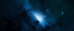 Превью обои космос, галактика, вселенная, звезды, темный, блеск