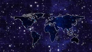 Превью обои космос, континенты, карта