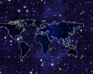Превью обои космос, континенты, карта