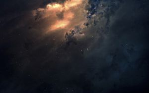 Превью обои космос, туманность, галактика, звезды, свечение