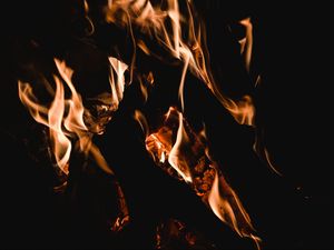 Превью обои костер, огонь, пламя