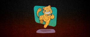 Превью обои кот, арт, счастливый, стикер