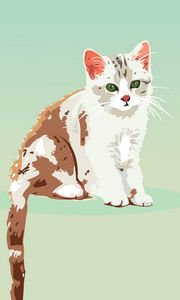 Превью обои котенок, кот, вектор, арт