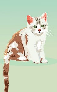 Превью обои котенок, кот, вектор, арт