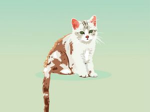 Превью обои котенок, кот, вектор, арт