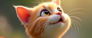 Превью обои котенок, питомец, кот, арт, милый, улыбка