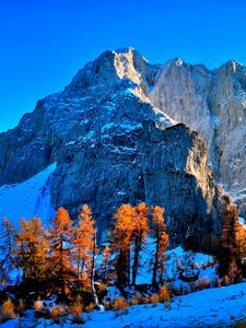 Превью обои kranjska gora, slovenia, горы, небо, горный пейзаж, снег