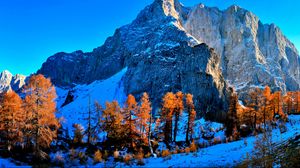 Превью обои kranjska gora, slovenia, горы, небо, горный пейзаж, снег