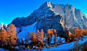 Превью обои kranjska gora, slovenia, горы, небо, горный пейзаж, снег