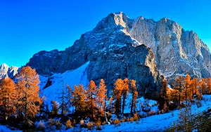 Превью обои kranjska gora, slovenia, горы, небо, горный пейзаж, снег