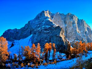 Превью обои kranjska gora, slovenia, горы, небо, горный пейзаж, снег