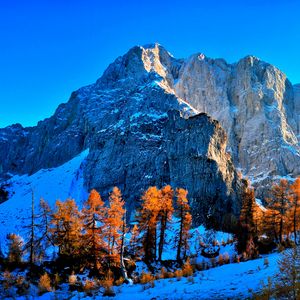 Превью обои kranjska gora, slovenia, горы, небо, горный пейзаж, снег