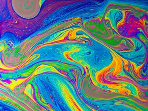 Превью обои краска, абстракция, узоры, разноцветный, жидкость