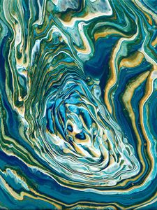 Превью обои краска, fluid art, разводы, жидкость, разноцветный, синий