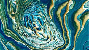 Превью обои краска, fluid art, разводы, жидкость, разноцветный, синий