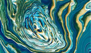 Превью обои краска, fluid art, разводы, жидкость, разноцветный, синий