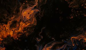 Превью обои краска, fluid art, разводы, жидкость, синий, коричневый