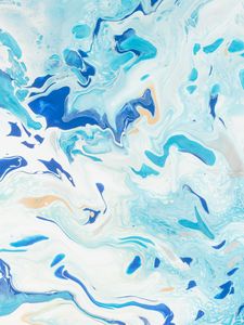 Превью обои краска, fluid art, разводы, жидкость, синий, искажение