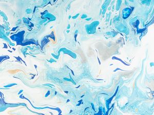 Превью обои краска, fluid art, разводы, жидкость, синий, искажение