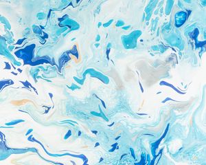 Превью обои краска, fluid art, разводы, жидкость, синий, искажение