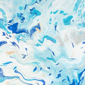 Превью обои краска, fluid art, разводы, жидкость, синий, искажение