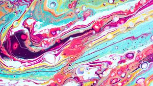 Превью обои краска, fluid art, разводы, жидкость, разноцветный, холст