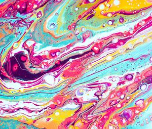 Превью обои краска, fluid art, разводы, жидкость, разноцветный, холст