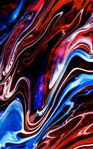 Превью обои краска, fluid art, разводы, жидкость, разноцветный, синий, красный