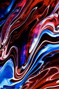 Превью обои краска, fluid art, разводы, жидкость, разноцветный, синий, красный