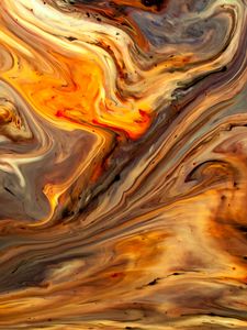 Превью обои краска, fluid art, разводы, жидкость, разноцветный, желтый