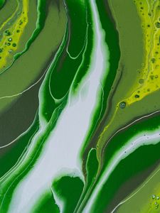 Превью обои краска, fluid art, разводы, жидкость, зеленый